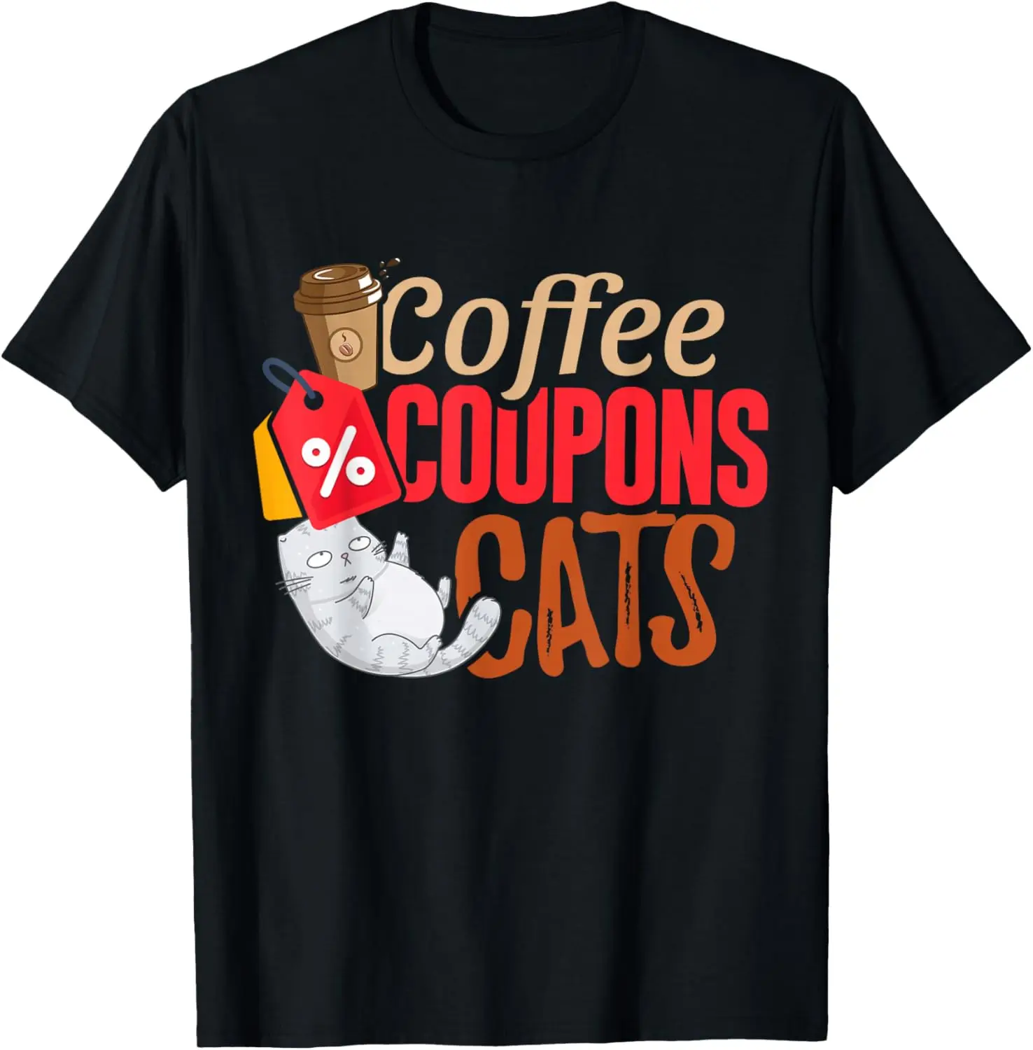Coupon Paired with Cat Coffee and Cat Party Fun T-Shirt