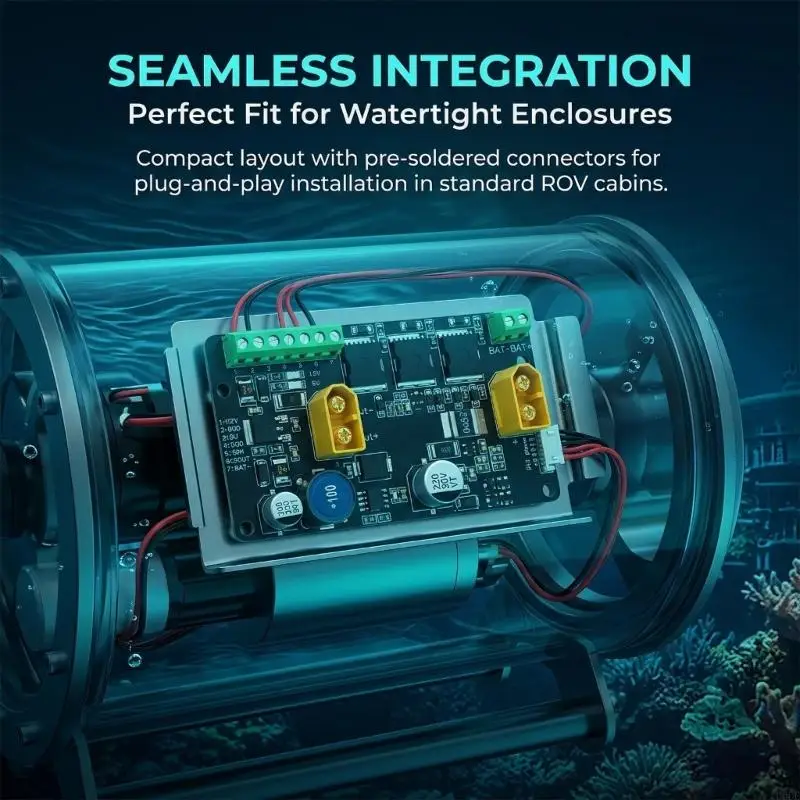 Charging and Power Routing Board for Underwater Robot Projects, 4 Cell to 6 Cell Battery Support, Controlled Output Layout for