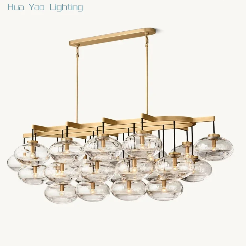 

American modern home chandeliers Nordic luxury design living room bedroom retro chandeliers creative glass ball pendant light