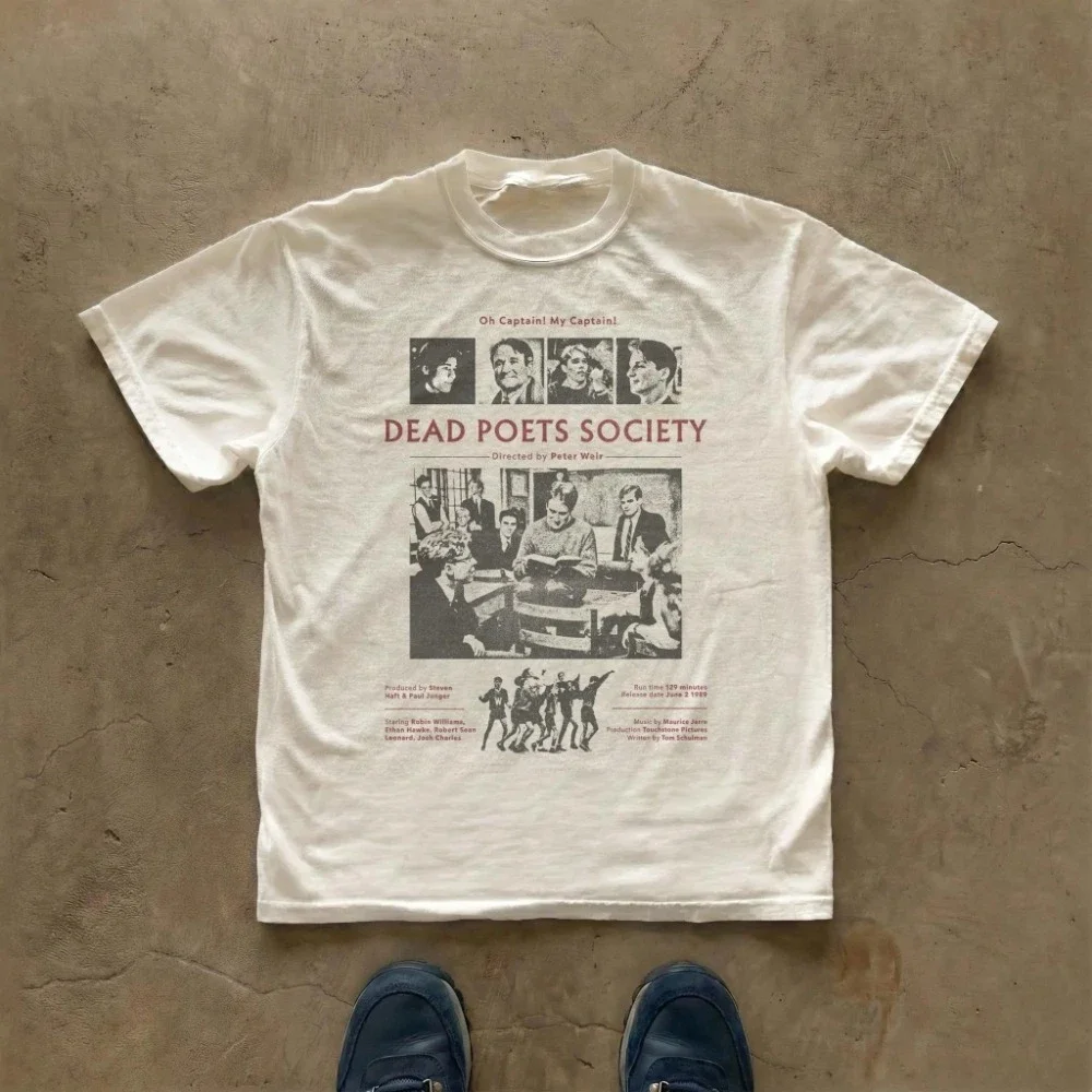 New Tee Movie Poster Graphic Unisex Men's Short-Sleeve Shirt Clothing T-Shirt All-Season Match Day Fan Gift Weekend Dead Poets