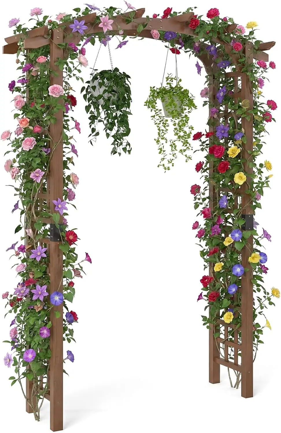 

7.5FT Wood Garden Arbor Trellis, Wooden Wedding Arch for Ceremony Party, Outdoor Archway Pergola for Climbing Plants, Pathway, Y