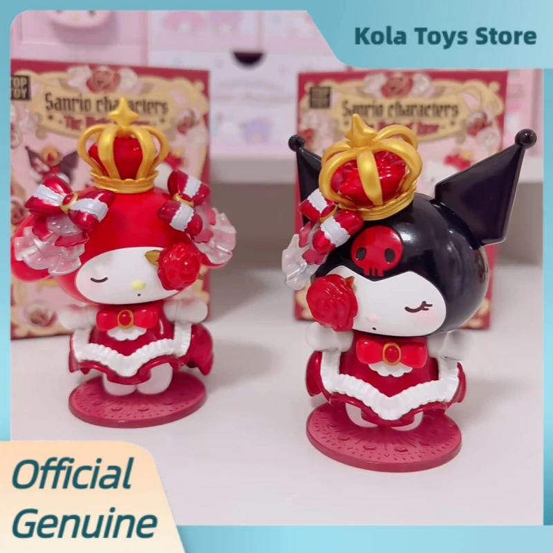 Genuine Sanrio Characters The Night Of Rose Series Blind Box Kawai Desktop Ornament Pvc Model Figurine Mystery Box Toys Gift