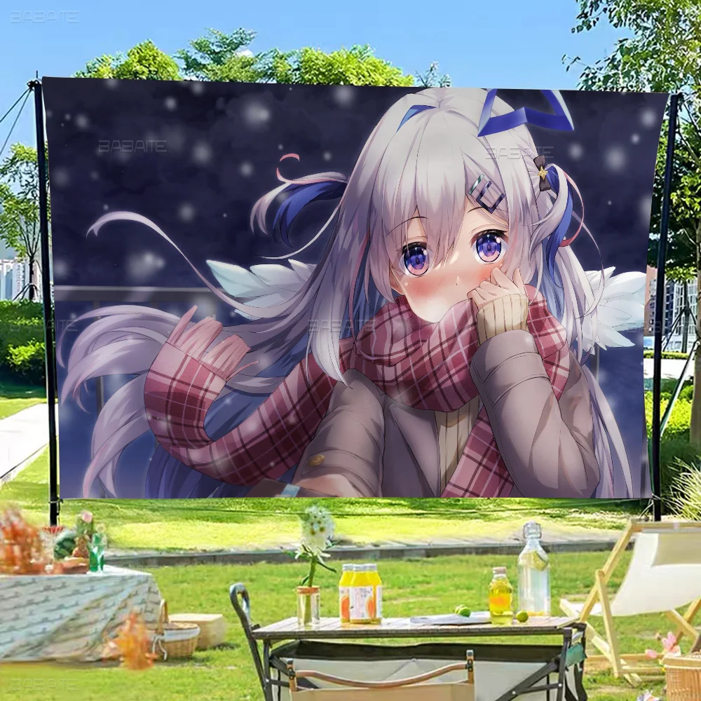 Hololive Amane Kanata Cartoon Flag Art Science Fiction Room Home Decor Wall Hanging Home Decor Banner