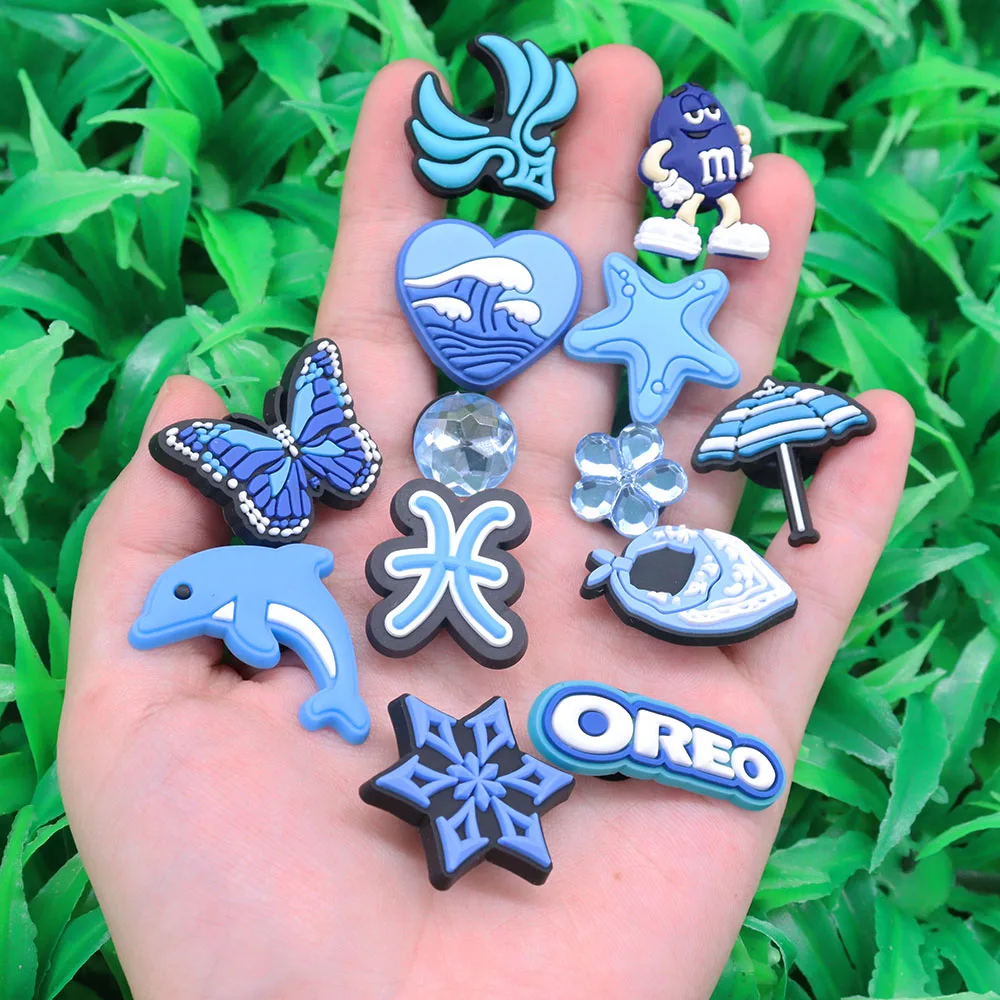 1-13Pcs Butterfly Dolphin Waves PVC Sandals Shoes Accessories Umbrella Garden Shoe Decorations Fit Boys Girls Charm