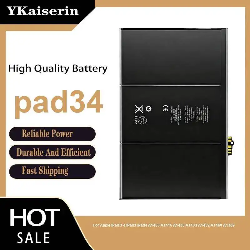

High Quality For Apple Ipad 3 4 Ipad3 Ipad4 A1403 A1416 A1430 A1433 A1459 A1460 A1389 11560Mah Pad34 Tablet Battery