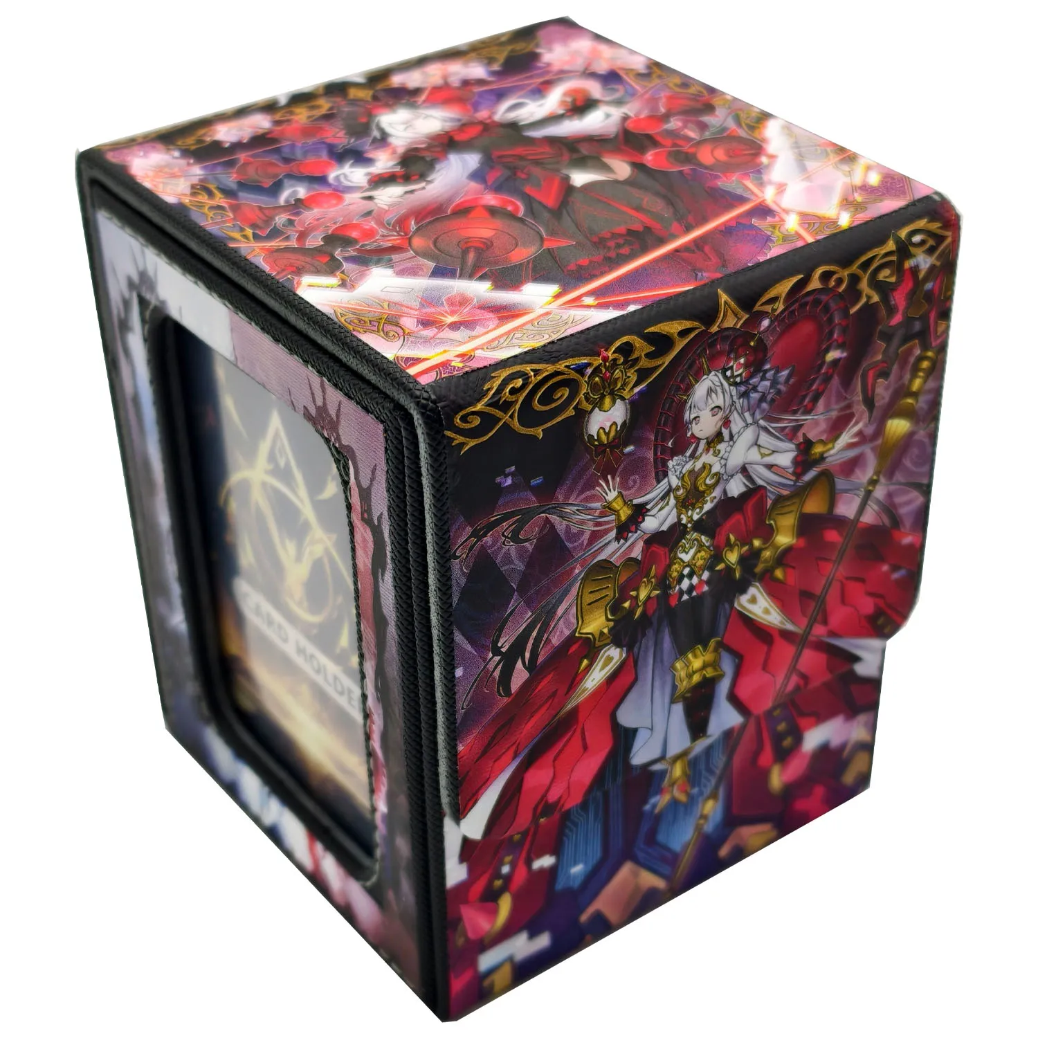 

Diy Self Made Yu-Gi-Oh! Maliss Card Storage Box Ygo White Forest Open Window High-End Leather Magnetic Card Box Gift Toys