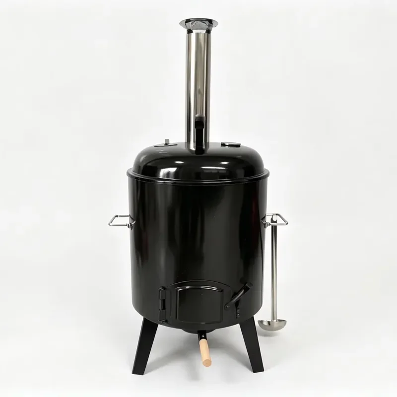 Vertical Charcoal Grill Smokeless BBQ with Front Door Vent for Outdoor Fish Cooking Portable Barbecue Equipment Garden Tool