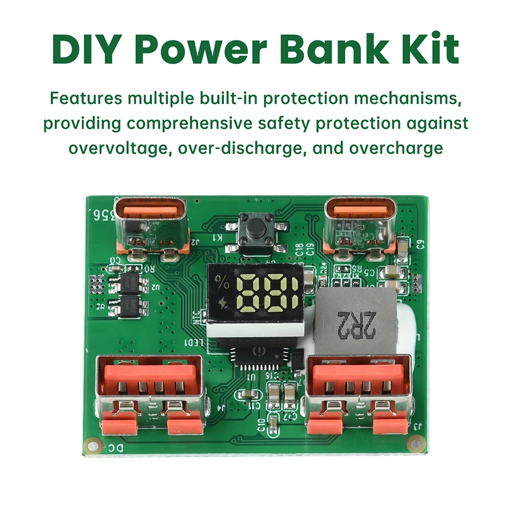 22,5 W Schnellladung Motherboard Power Bank DIY Modul Mobile Power Bank DIY Kit Unterstützt PD QC VOOC Multi-Protokoll-Schnellladung