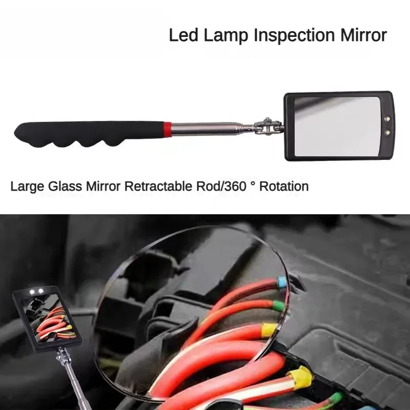 Detection Folding Mirror 360° Rotating Reflector Universal Auto Repair Tool Accessory Telescopic Bottom Inspection Mirror