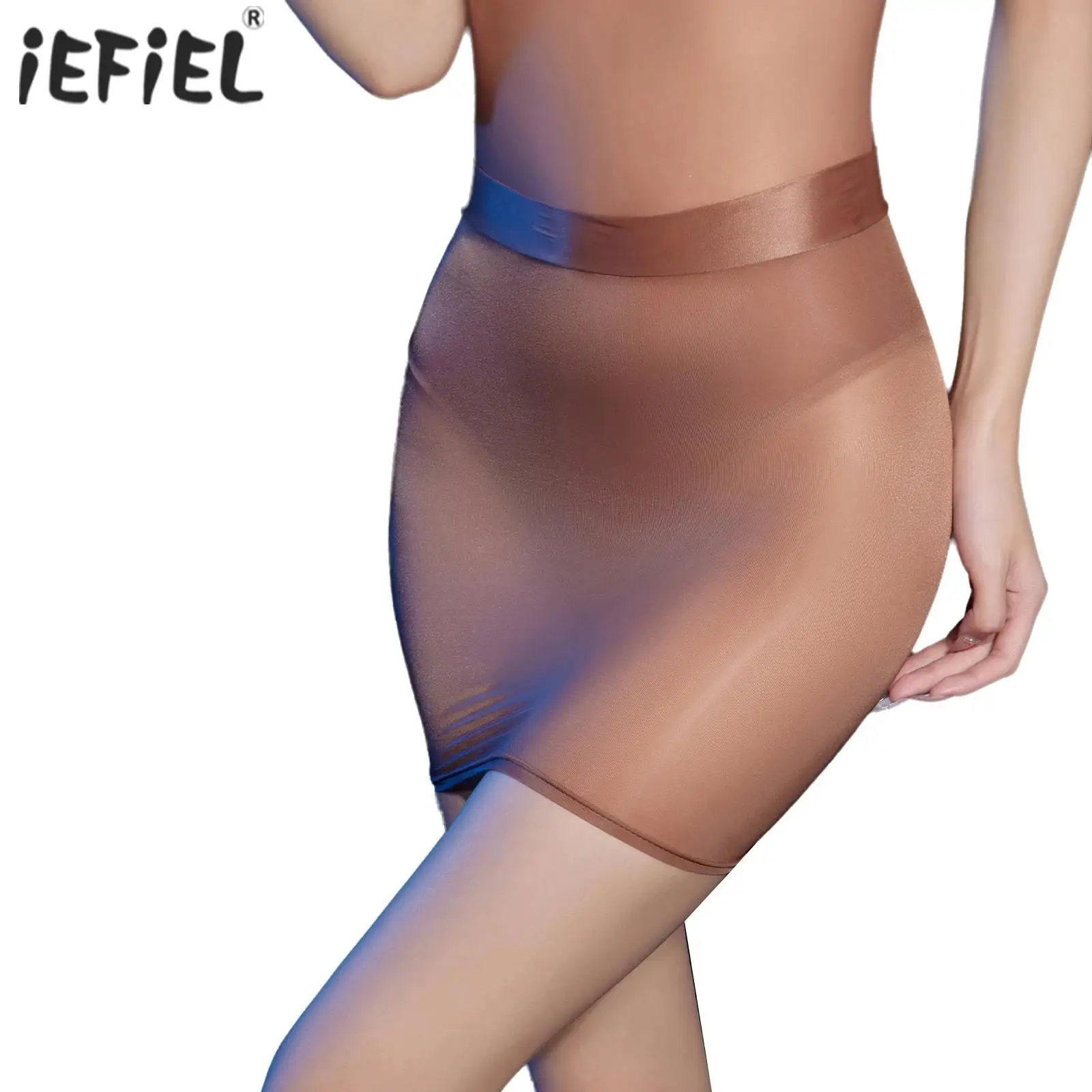 

Womens Sexy See-through Tight Miniskirt Back Zipper Closure Transparent Bodycon Skirts Night Club Costume Lingerie Nightwear