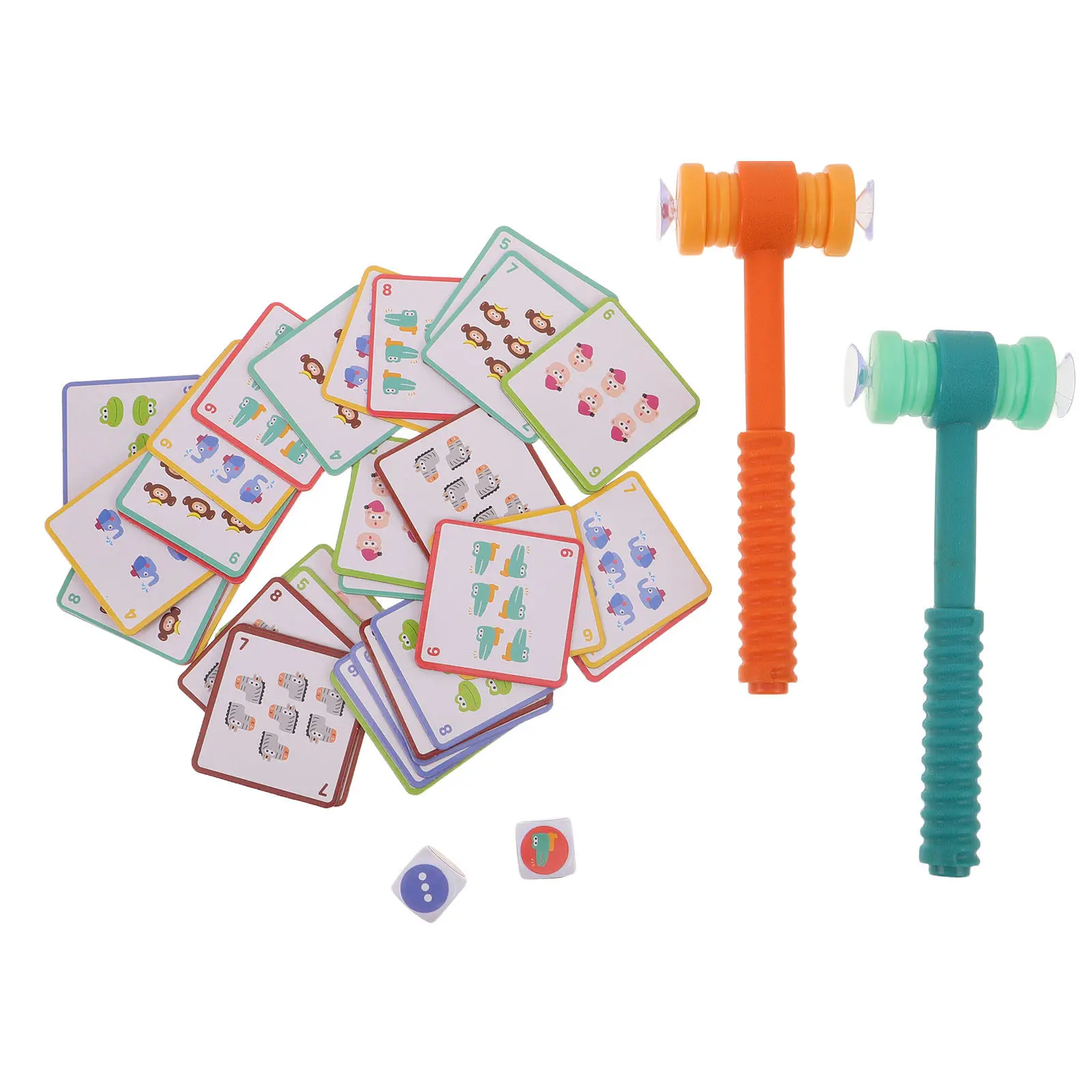 

1 Set Math Board Game for Kids Educational Matching Cognitive Interactive Early Learning Arithmetic Cards Suction Hammer