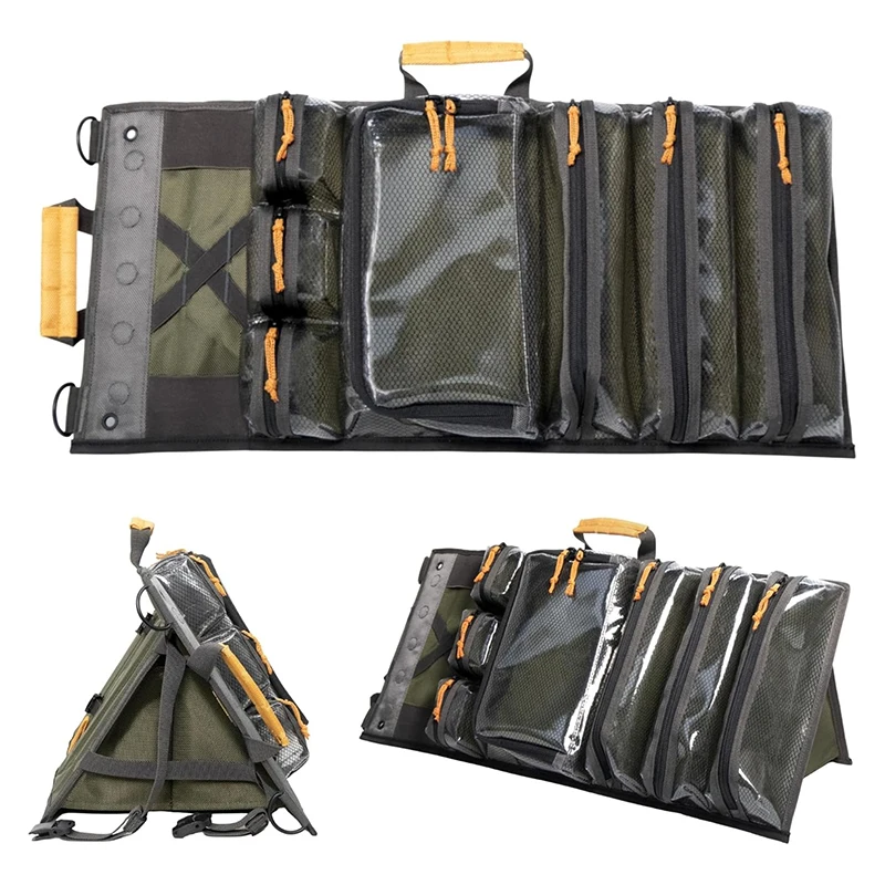 Durable Tool Storage Bag With Adjustable Strap Large Capacity Roll Up Tool Bag Waterproof Tool Storage Carrier Bag