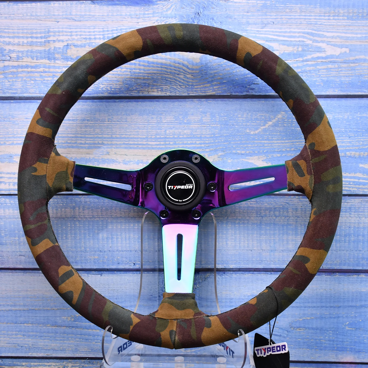 

Tiypeor Racing Car Steering Wheel Universal Automotive Modification Part Limited Edition Camouflage 350mm High-Quality