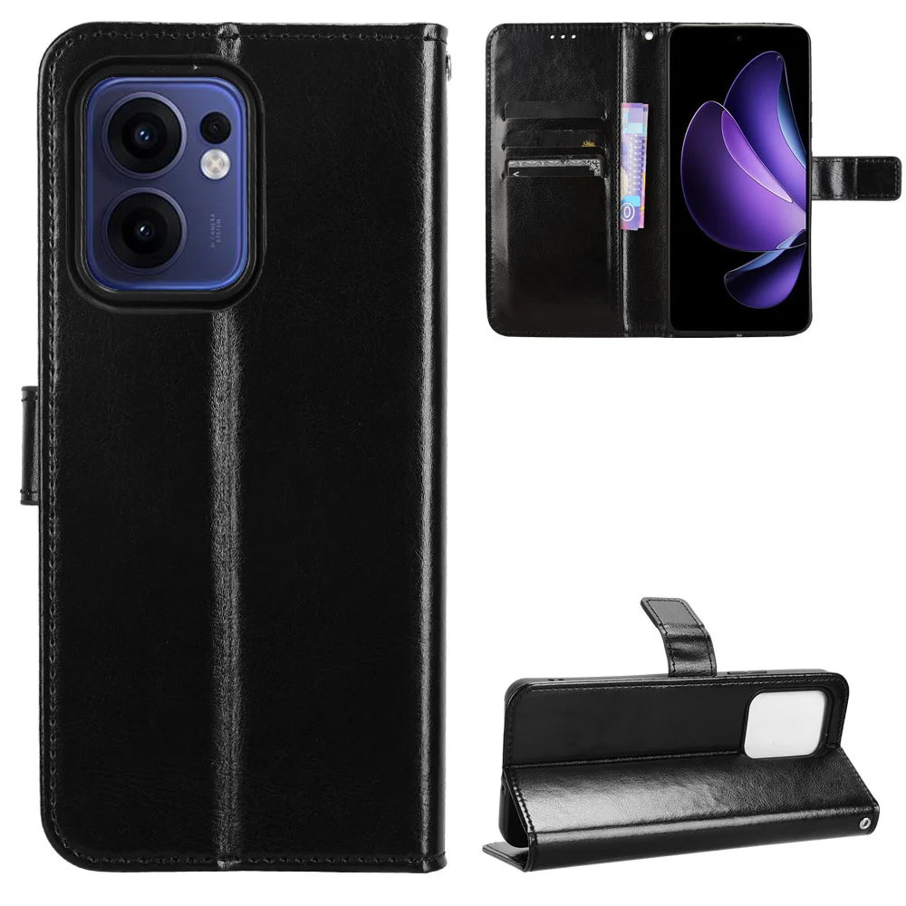 For OPPO Reno 13F 5G Case Luxury Flip PU Leather Wallet Lanyard Stand Case For OPPO Reno 13F 5G Reno13F Phone Bags