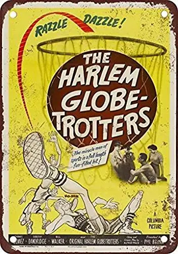 PaBoe 8 x 12 Metal Tin Sign 1951 The Harlem Globetrotters Vintage Look Reproduction Home Wall Decor sign