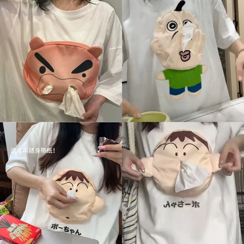 3D Cartoon Drawstring Clothes Tissue Tops & Tees T-shirt Adult Child Japan Korea Funny Carry Paper You Summer O-neck Top Tee New
