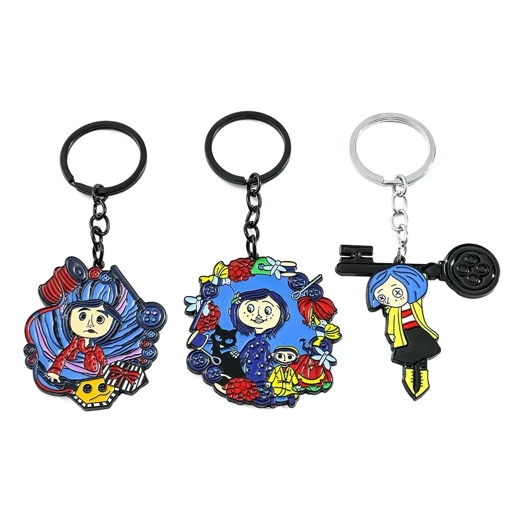 3pcs Hot Cartoon Ghost Mother Series Key Chain Metal Animation Peripheral Pendant Carolyn Key Chain Manufacturers Wholesale