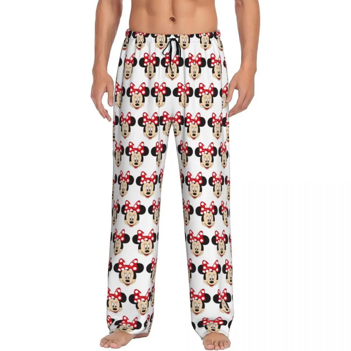 

Custom Cartoon Animation Minnie Mouse Pajama Pants for Men Lounge Sleep Drawstring Sleepwear Bottoms with Pockets