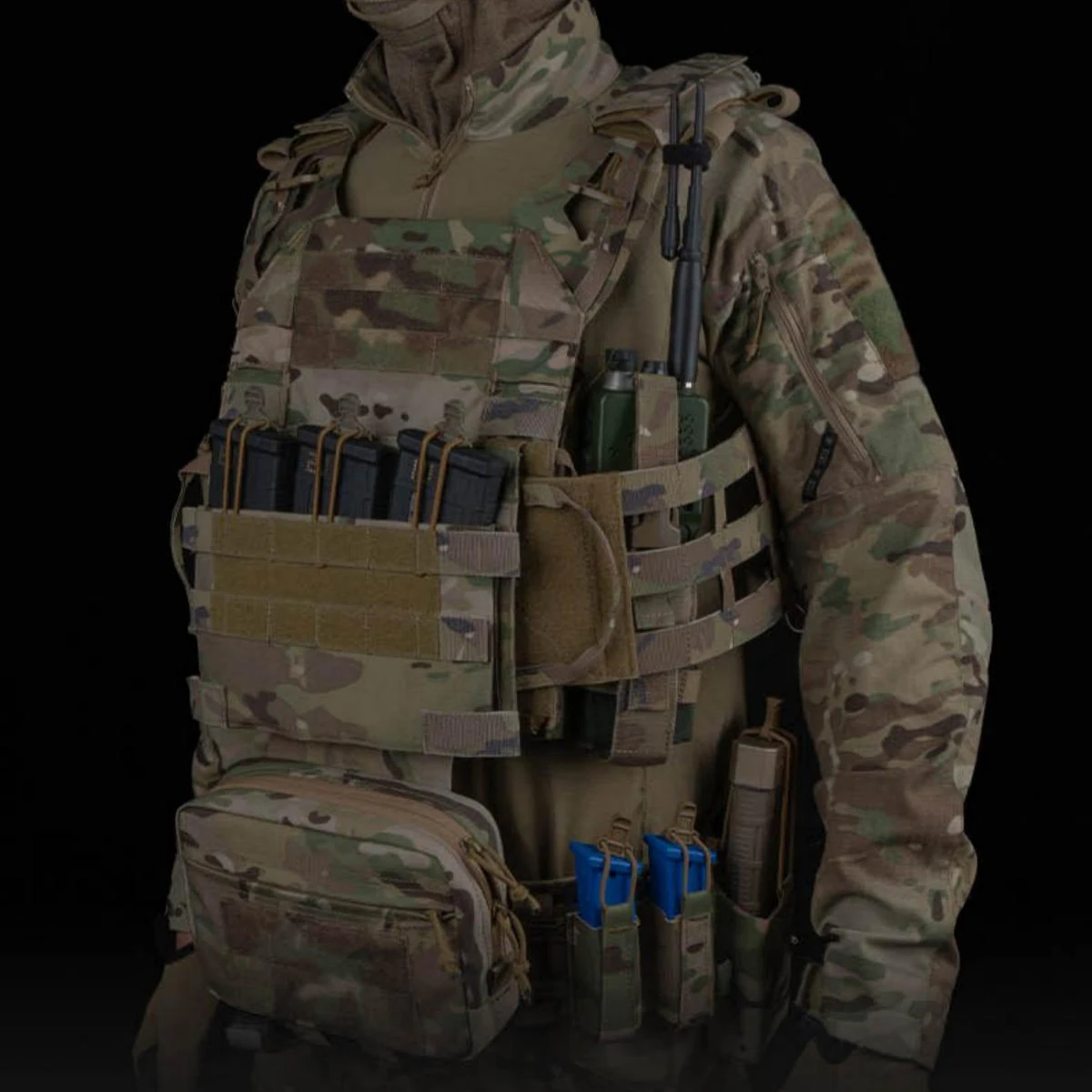 R-Assault 3.0 Modular Vest Plate Carrier Set Come with Rifle 5.56 Triple Magazine Holster Radio Pouch Drop Packet Bag