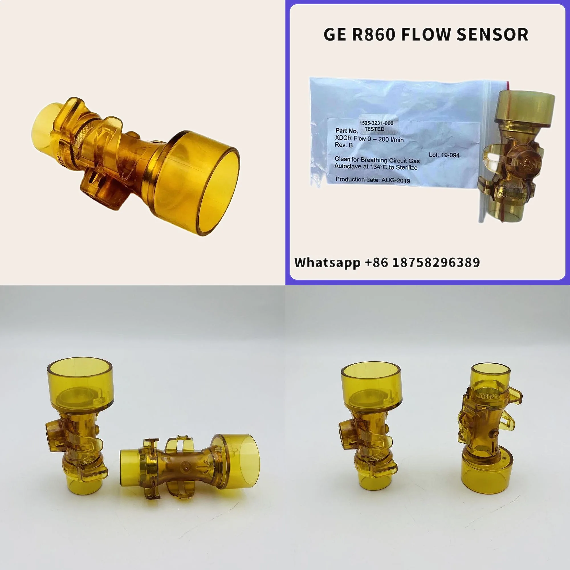 P/N:1505-3231-000 Flow Sensor 0-200L/Min for R860 XDCR Compatible