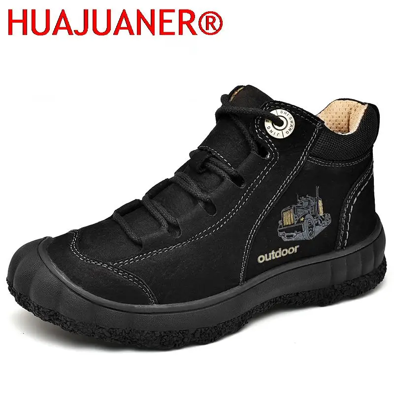 

New Brand High Quality Men Boots Classic Fashion Mens Sneakers Genuine Leather Mountaineering Shoes High Quality Hiking Shoes