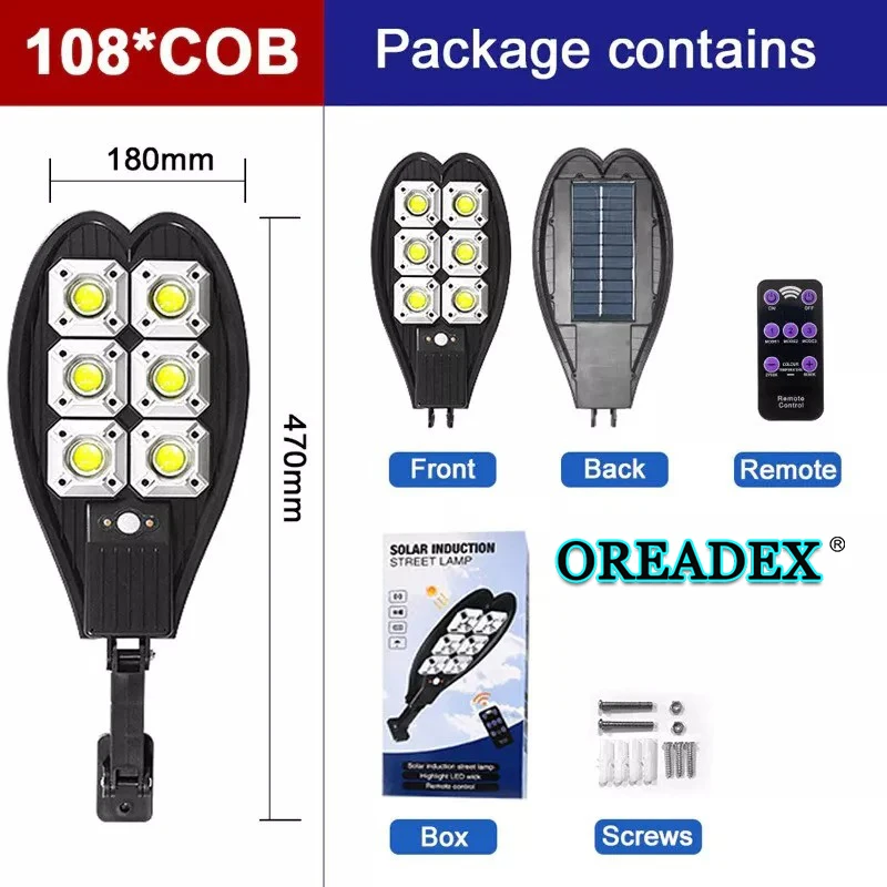 Outdoor High Brightness Solar Sensor Light Powerful Energy Storage Waterproof Suitable for Courtyard and Roadside Lighting