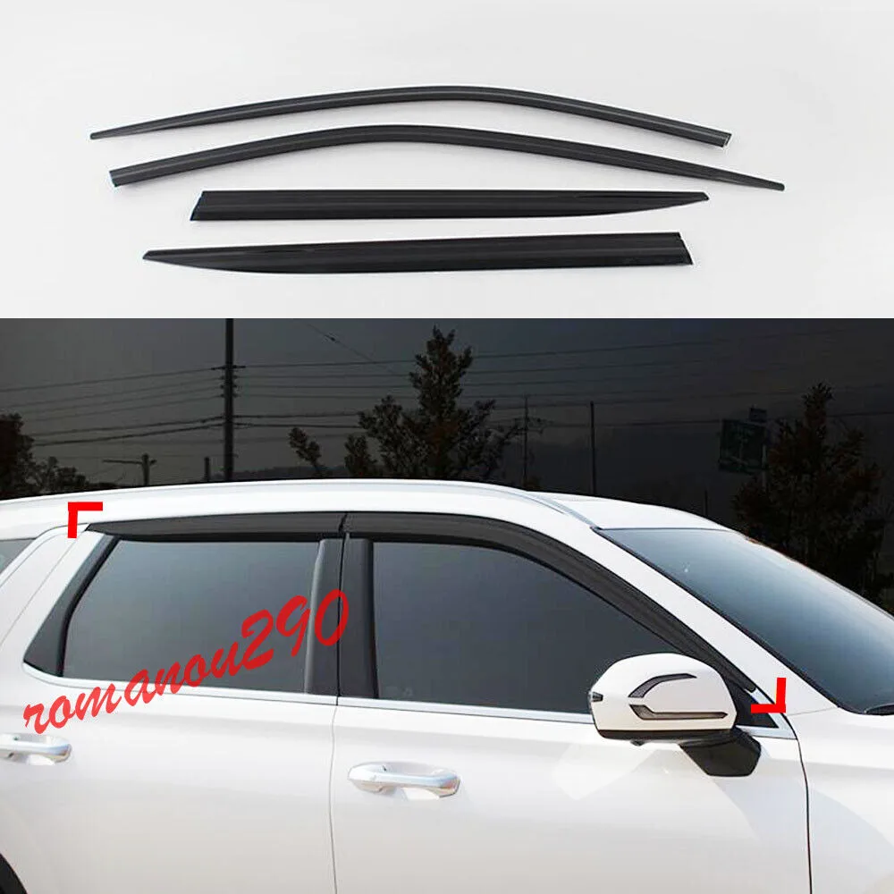 For Hyundai Palisade 2020-2021 Window Visor Vent Shades Sun Rain Guard Black 4PC