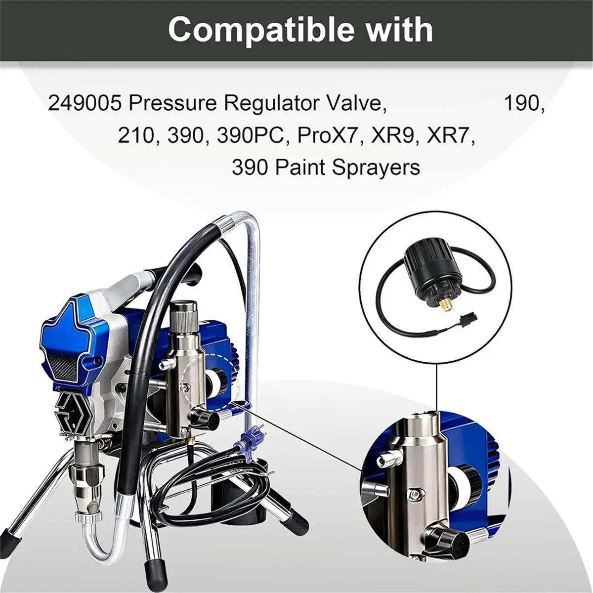 1Pcs 249005 Sprayer Pressure Regulator Value Pressure Control Regulating Valve for Airless Sprayer 190 / 210 ES