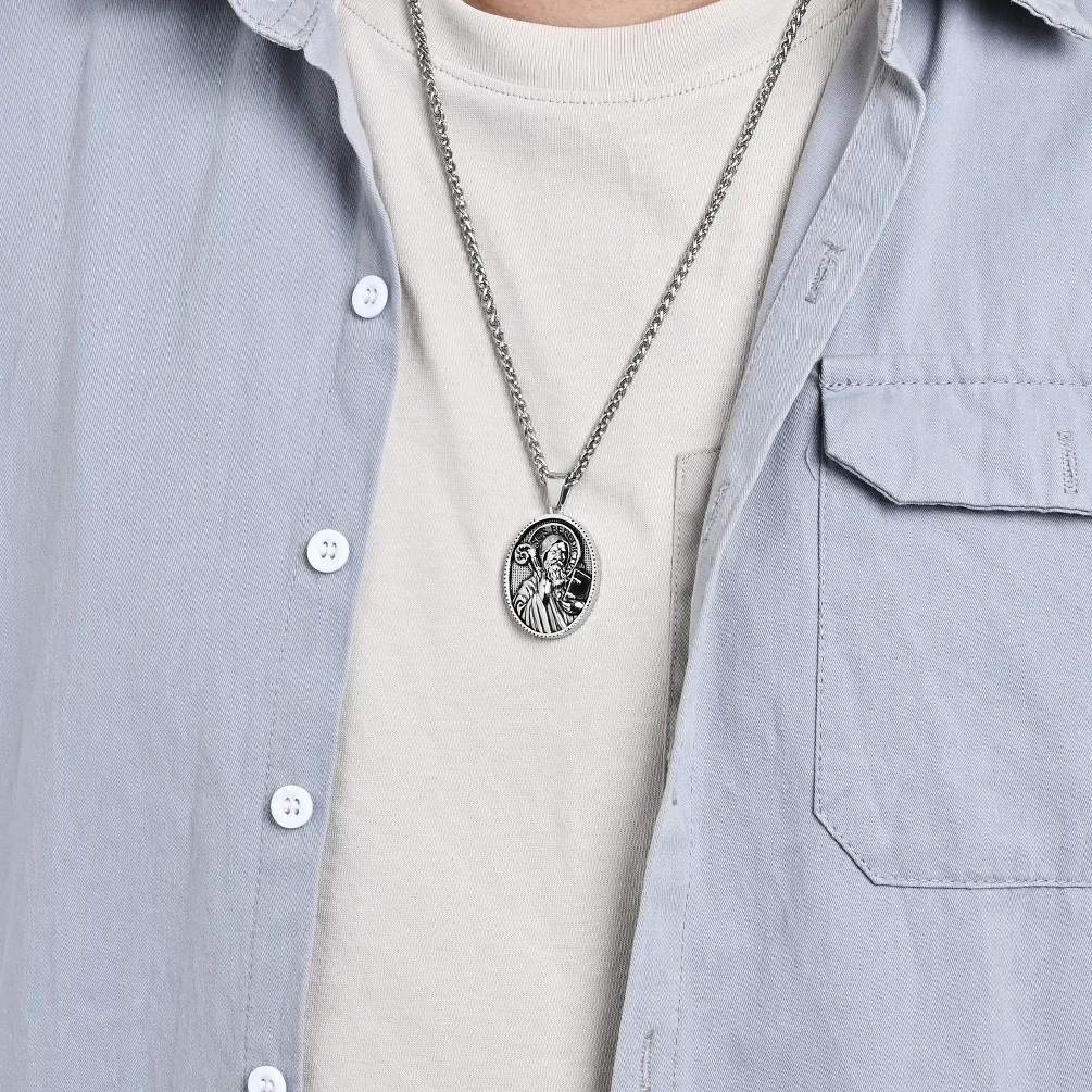 316 Stainless Steel Christian Jesus Virgin Mary Cross Necklace Men Women Exquisite Religious Medallion Necklaces Wholesale
