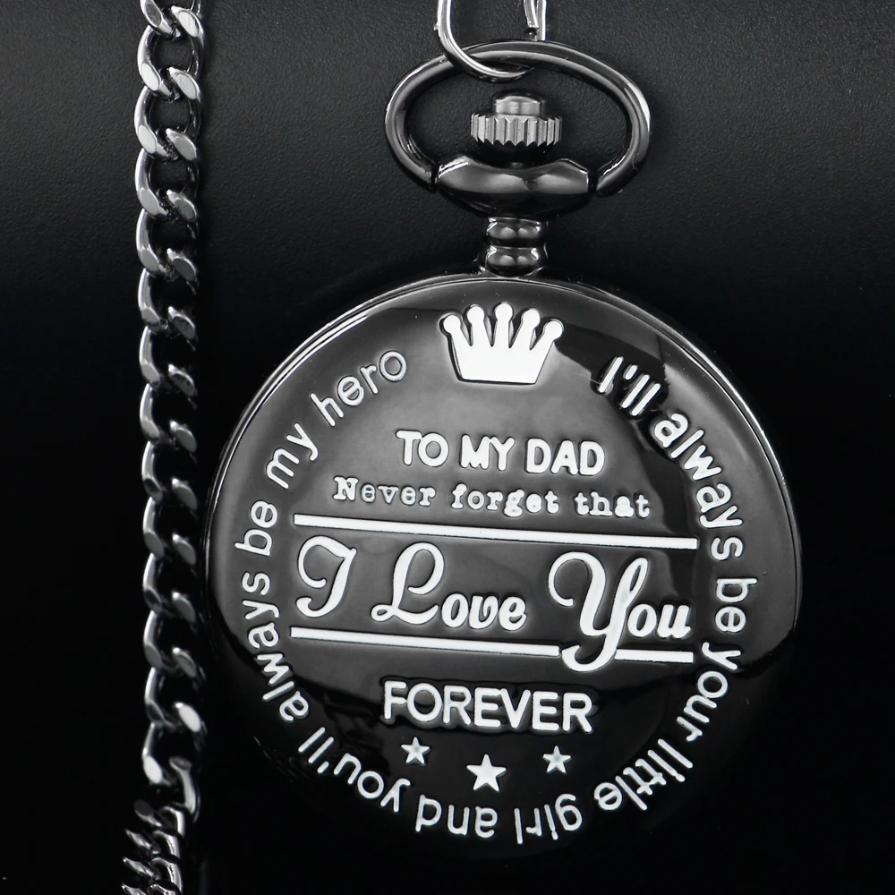 To My Dad جيب كوارتز فريد من نوعه لساعة Dad Fob وقلادة وسلسلة قلادة عتيقة لعيد الأب وعيد الميلاد وعيد الشكر