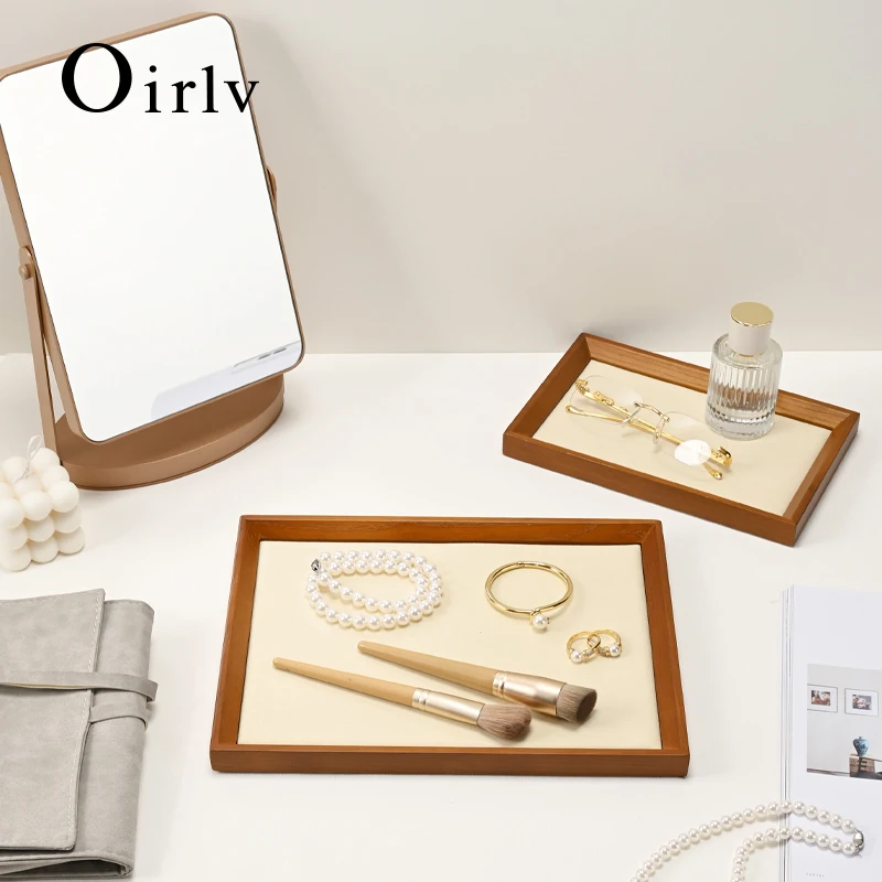 

Oirlv Fashion Wooden Jewelry Tray For Ring Earrings Bracelet Bangle Necklace Rectangle Jewelry Display Stand Jewelry Tray New
