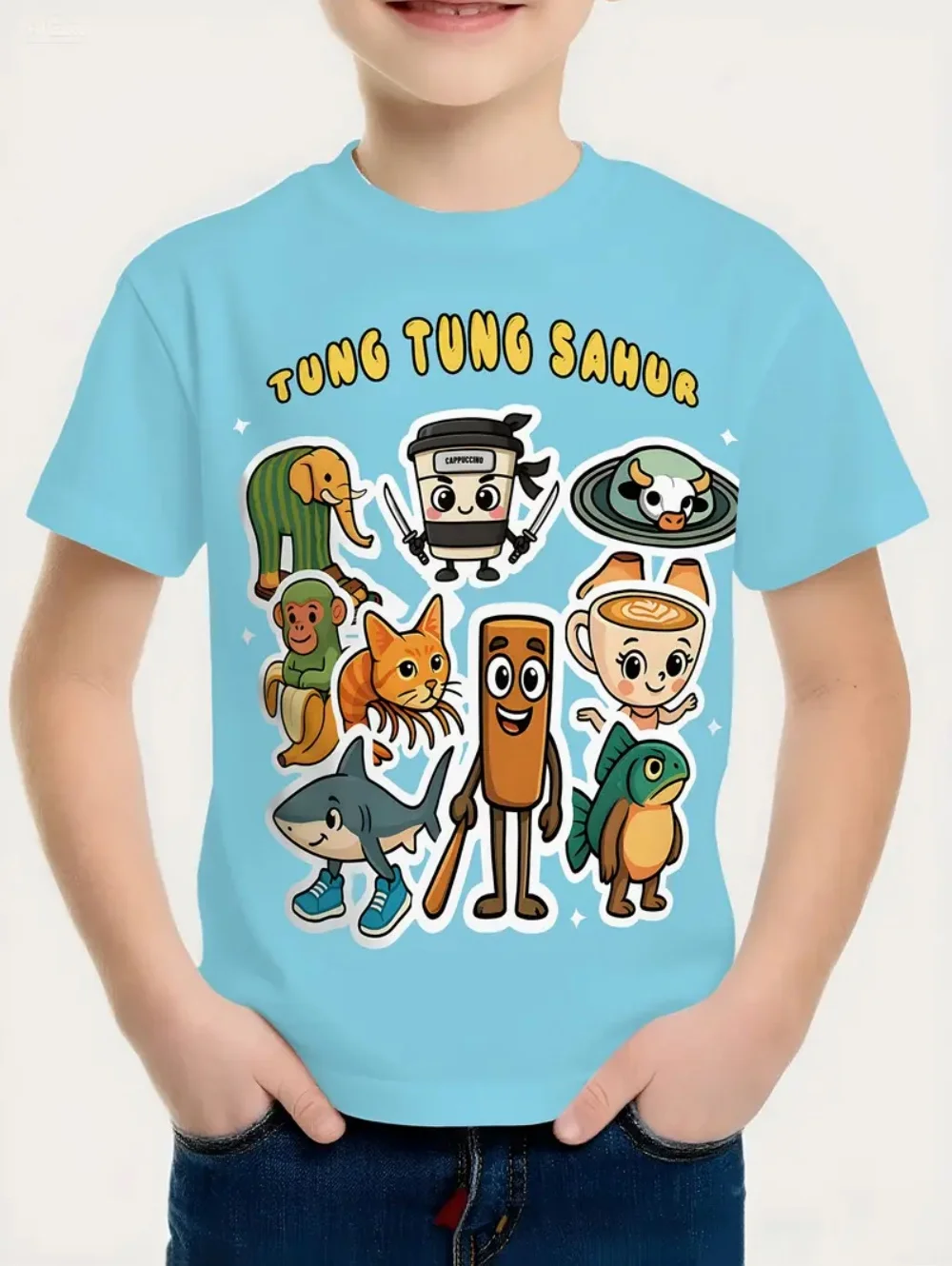 الإيطالية Brainrot Tralalero Tralala Tung Tung Tung Sahur Bombardiro Crocodilo مضحك ميمي تي شيرت بنين بنات مضحك تيز Y2k القمم