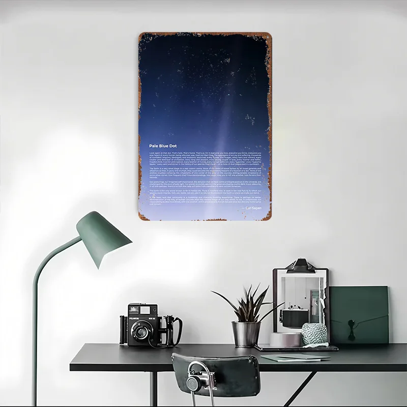 شاحب الأزرق نقطة معدنية المشارك تين علامات الديكور ديكورات غرفة نوم علامة معدنية مخصصة ل جدار الفن الديكور عناصر ديكور المنزل