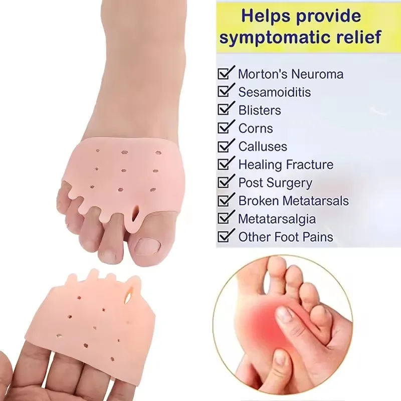 2Pcs Ball of Foot Cushions Metatarsal Pads Toe Separator Toe Spacer Forefoot Pads for Mortons Neuroma Callus and Blisters C615