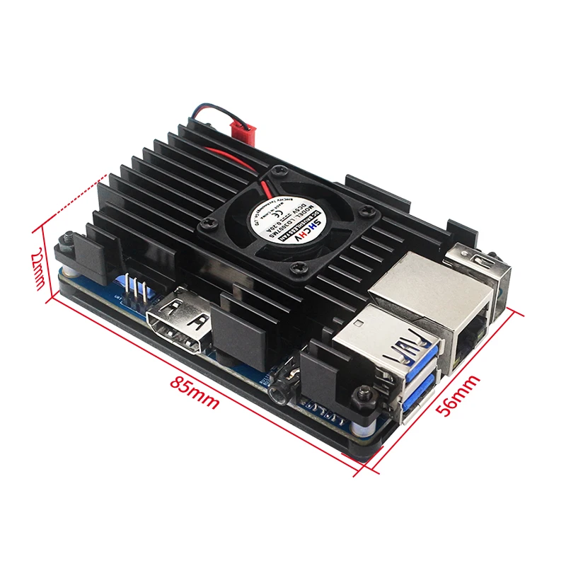 Orange Pi 3 LTS Aluminum Alloy Case Active & Passive Cooling Shell with Heat Sinks Fan Optional Power Supply Metal Enclosure