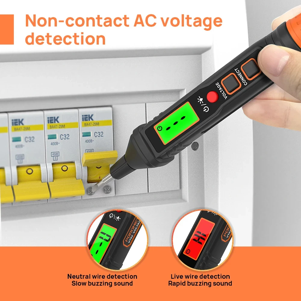 Electric Pen Voltage Detector NCV Voltage Indicator AC 12-300V Backlight Flashlight Sensitivity AC Voltage Electrician Tester