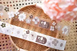 Jennyyuanzi Vintage Autumn Flower Fern Washi PET Tape for Card Making Decoration DIY Scrapbooking Plan Stickers