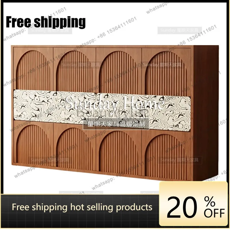 Factory Direct Medieval Stripe Simple Entry Cabinet Living Room Wood Locker