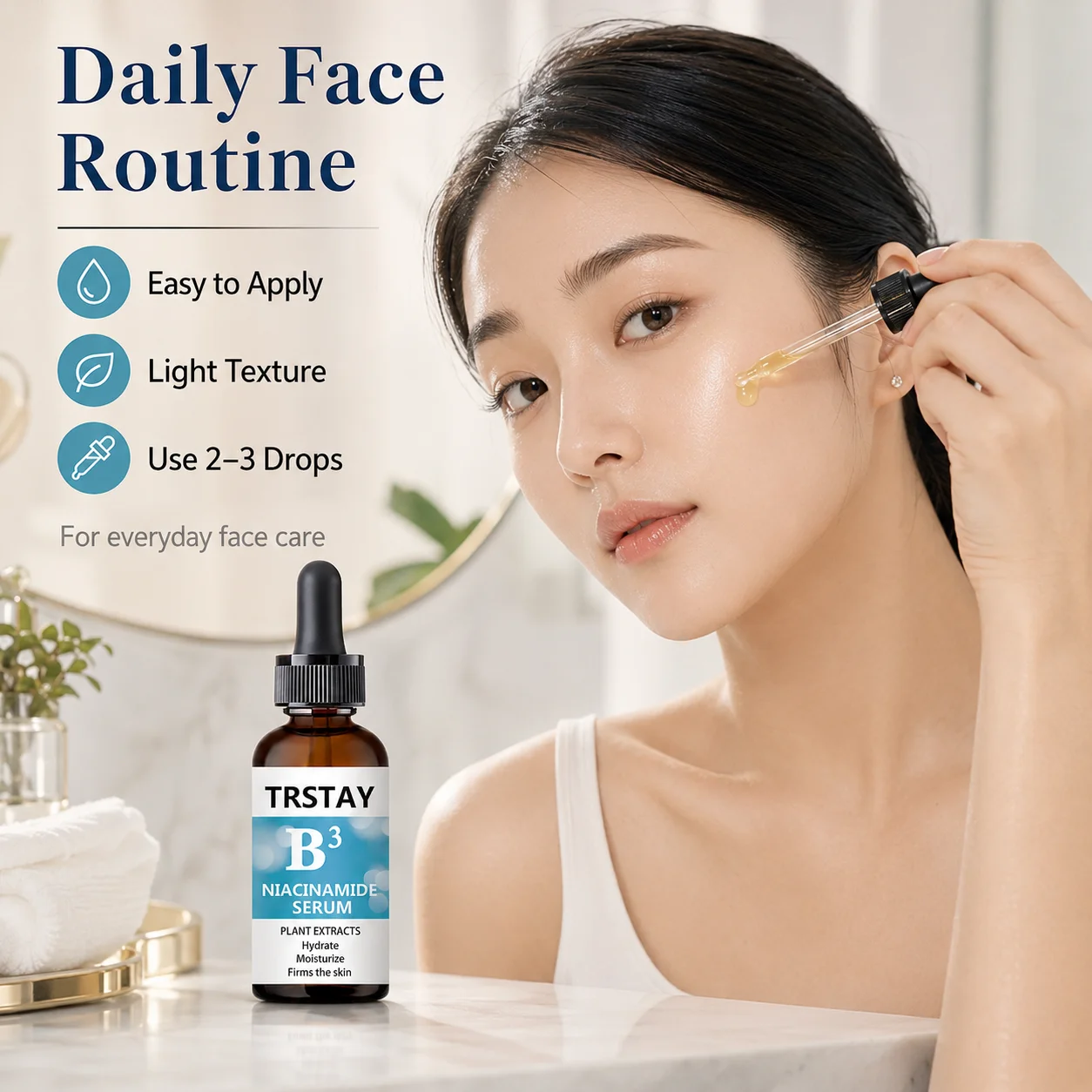 Fast-Absorbing Refreshing Facial Essence Serum, Light Watery Non-Stuffy Texture with Long-Lasting Hydration, Morning & Night Uni