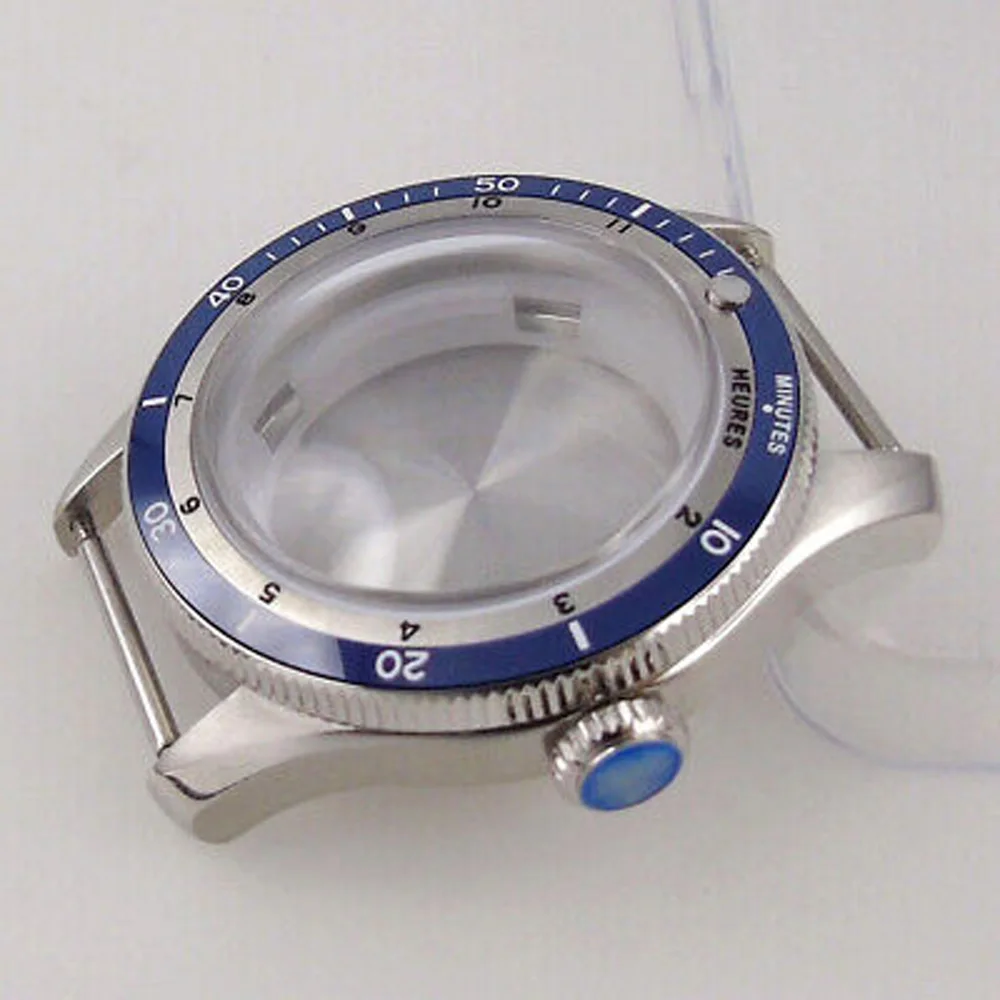 40mm Double Bow Sapphire Glass Watch Case Fit NH34A NH35 NH36 2824 Ceramic Bezel