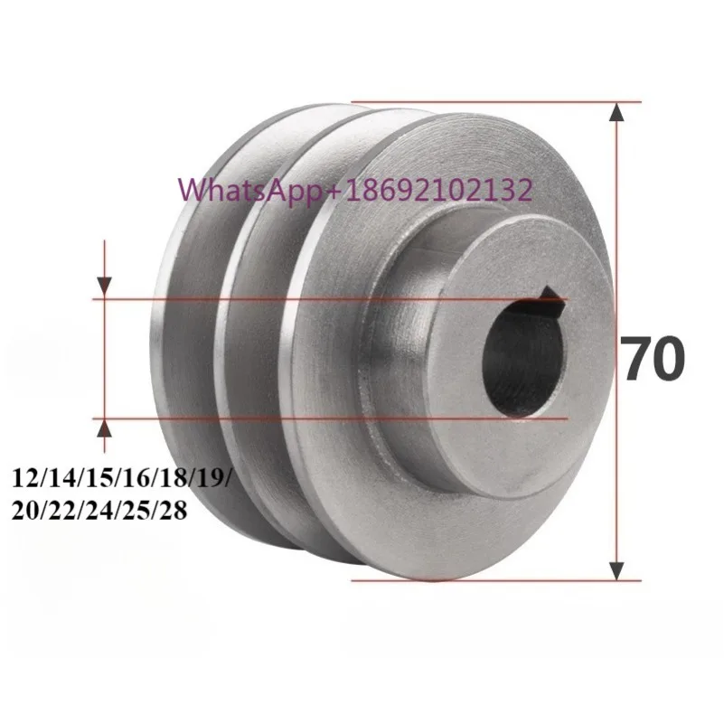 1pcs OD:70mm Groove Width:12mm 2A Type Cast Iron Belt Pulley Single Groove Motor Pulley Complete Motor V-belt Pulley