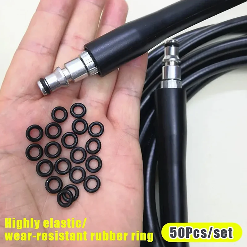 

АМ. 50 шт. резиновых уплотнительных колец (O-образные) для пистолетов высокого давления, черные, для автомойки, аксессуары для водяных пистолетов