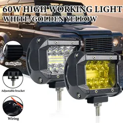 Car LED Work Light Pods 3000K 6000K DRL Driving Auxiliary Light for Offroad ATV UTV SUV Tractor Fog Light 12V 20 SMD
