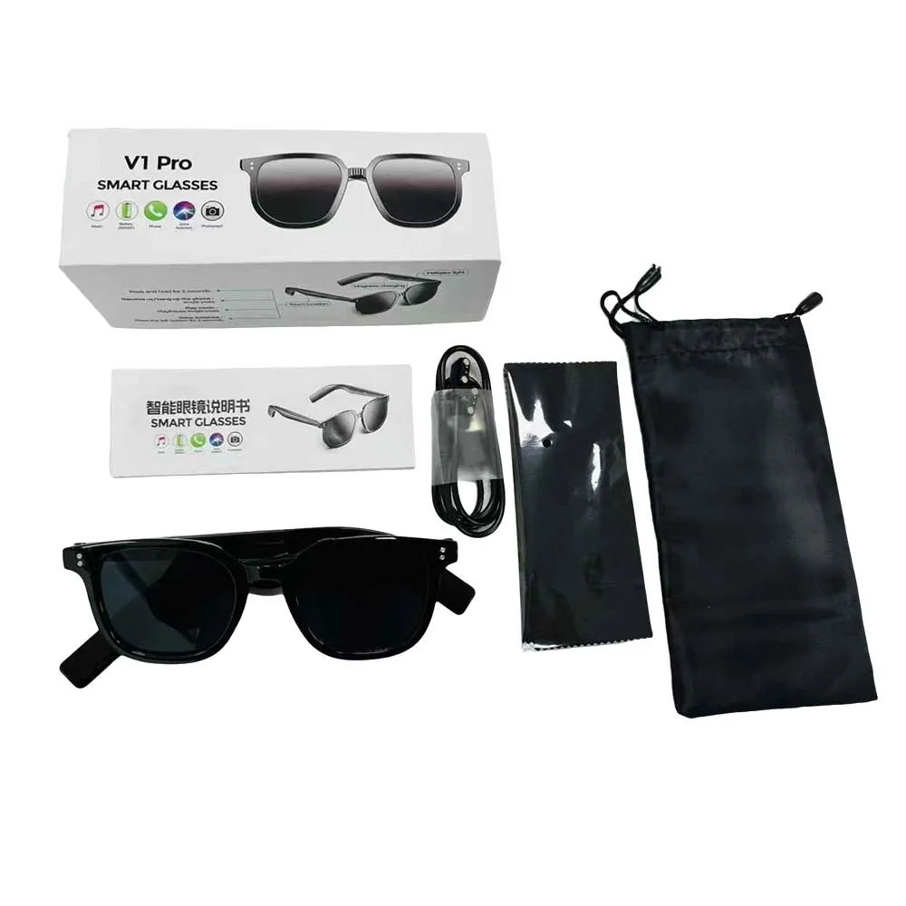 

V1 Pro Smart Glasses Touch Control Music Player BT Call Open Ear BT Headset Outdoor Sports Smart Sun Glasses For Men and Women