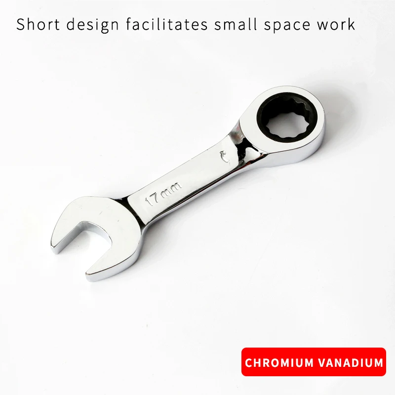 Imagem -03 - Crv Quick Open Combinação Reversível Stubby Spanner Punho Curto Catraca Chave Soquete Ferramenta de Reparo Automático 1019 mm 72 Dente Pcs