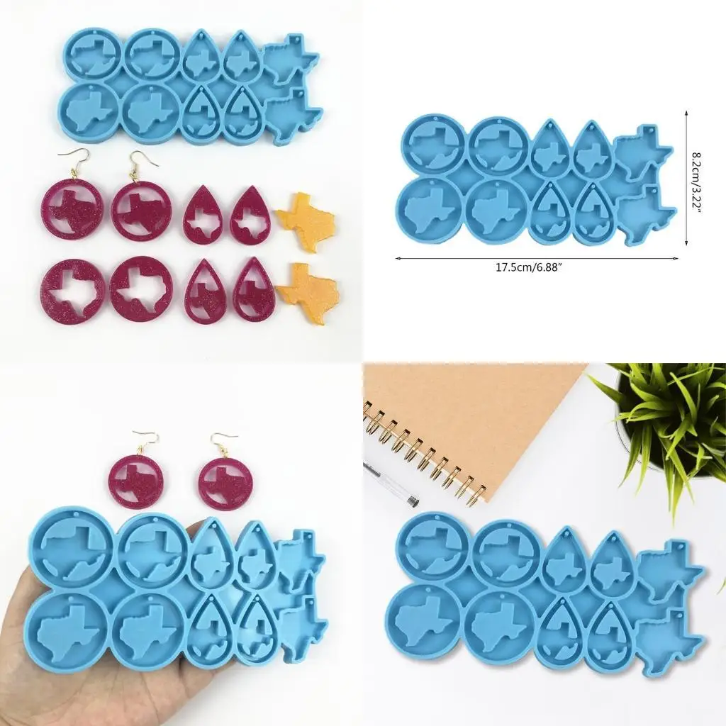 

J78F серьги форма для эпоксидной смолы, шпильки для ушей, висячие силиконовые формы для литья, инструмент для рукоделия своими