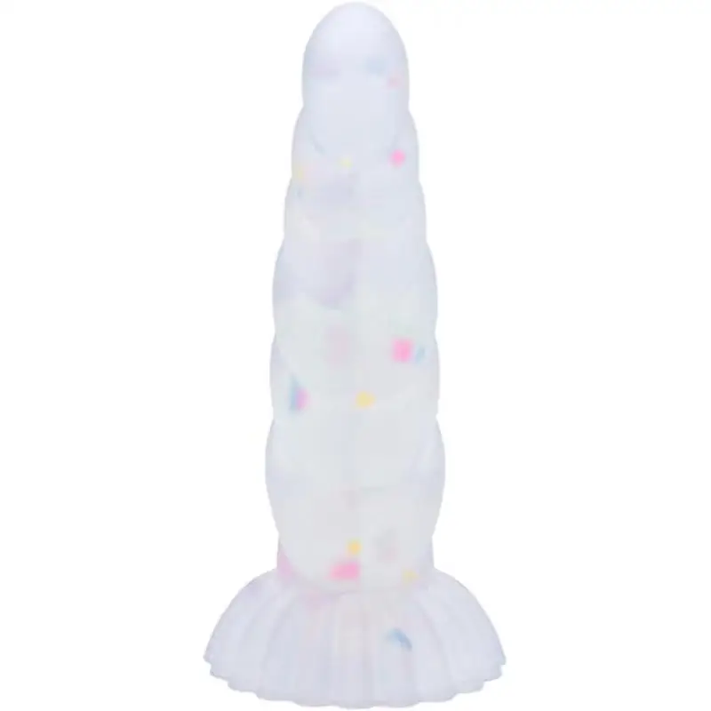 Glow In The Dark Twisted Spiral Silicone Anal Plug Dildo With Suction Cup Monster G-spot Massage Soft Flexible Realistic Texture