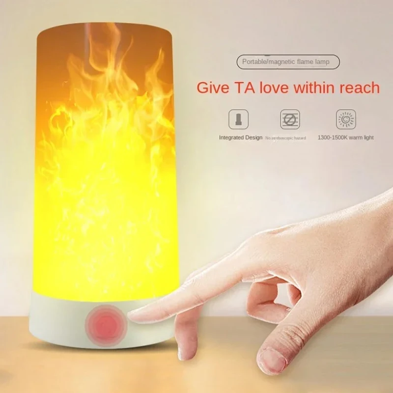 Lampe LED à effet de flamme, lampe à lave pour la maison, Bar, KTV, cadeau de noël et du nouvel an, décoration de chambre à coucher, lumière ambiante