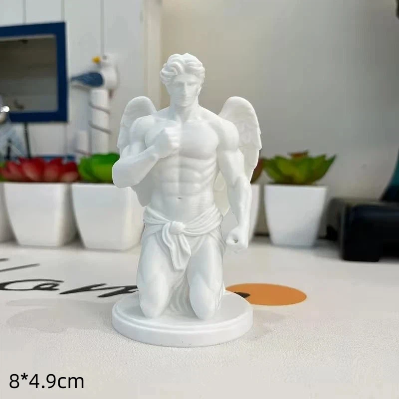 3D Printed White Angel Sculpture Exquisite Statue Home Office Art Decor Collection Holiday Gift