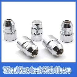 M12x1.5 Wheel Locks Lug Nuts Anti Theft Anti-theft Wheel Bolt Lock Locking Nut 4 Wheel Nuts Lock with Sleeve Car Parts